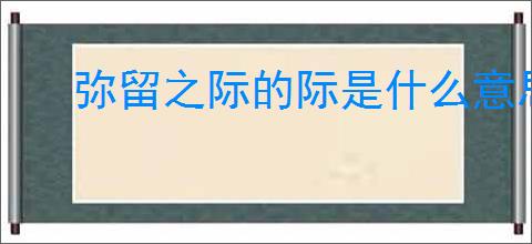 弥留之际的际是什么意思