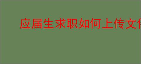 应届生求职如何上传文件
