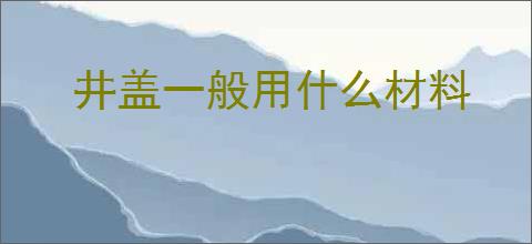 井盖一般用什么材料
