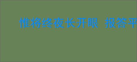 惟将终夜长开眼 报答平生未展眉