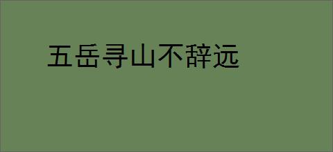 五岳寻山不辞远