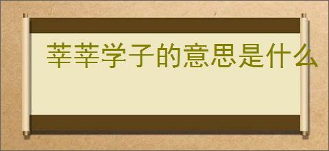 莘莘学子的意思是什么