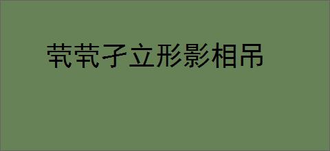茕茕孑立形影相吊
